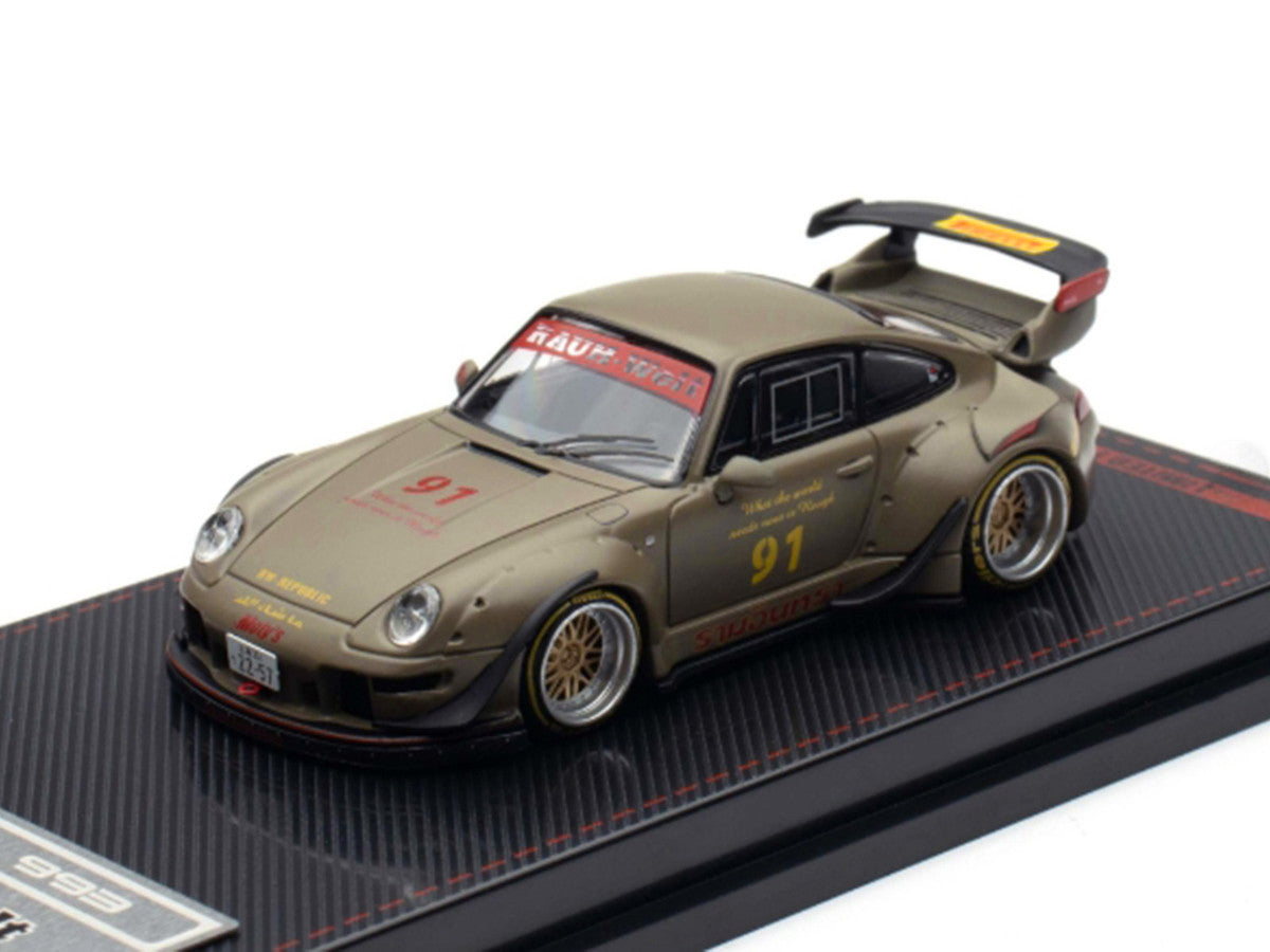 RWB 993 #91 Matt Green with Graphics 1/64 Diecast Model Car by Ignition Model LuxuryLifeWay Online Store