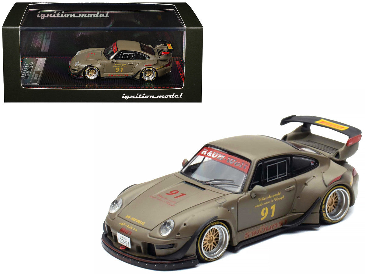 RWB 993 #91 Matt Green with Graphics 1/64 Diecast Model Car by Ignition Model LuxuryLifeWay Online Store
