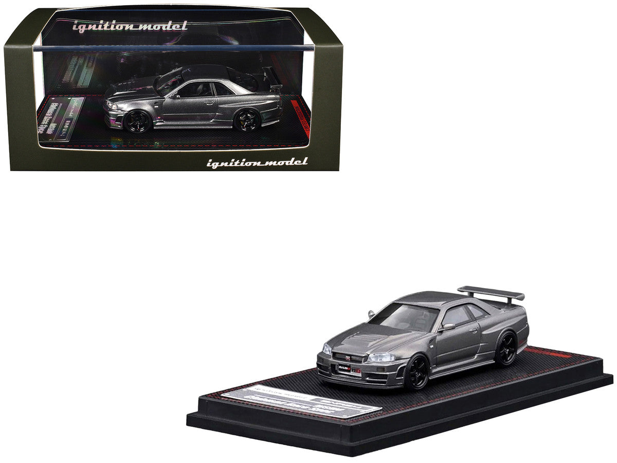 Nissan Skyline GT-R (BNR34) Nismo CRS RHD (Right Hand Drive) Gray Metallic 1/64 Diecast Model Car by Ignition Model LuxuryLifeWay Online Store