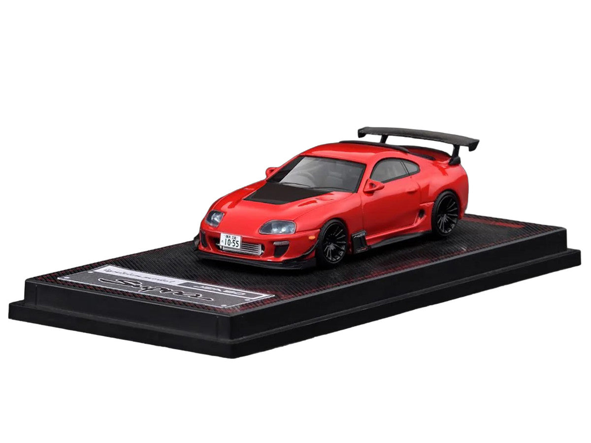 Toyota Supra (JZA80) RZ RHD (Right Hand Drive) Red with Carbon Hood 1/64 Diecast Model Car by Ignition Model LuxuryLifeWay Online Store