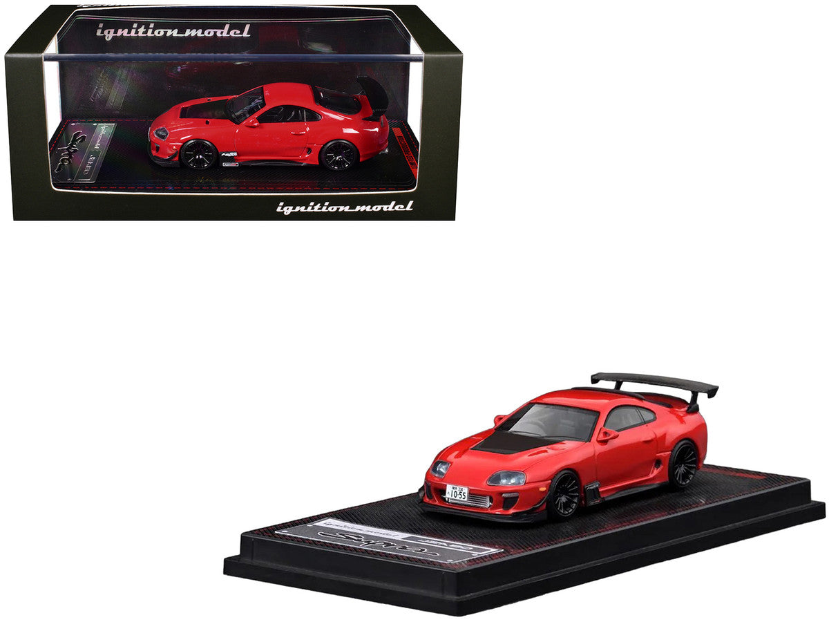 Toyota Supra (JZA80) RZ RHD (Right Hand Drive) Red with Carbon Hood 1/64 Diecast Model Car by Ignition Model LuxuryLifeWay Online Store