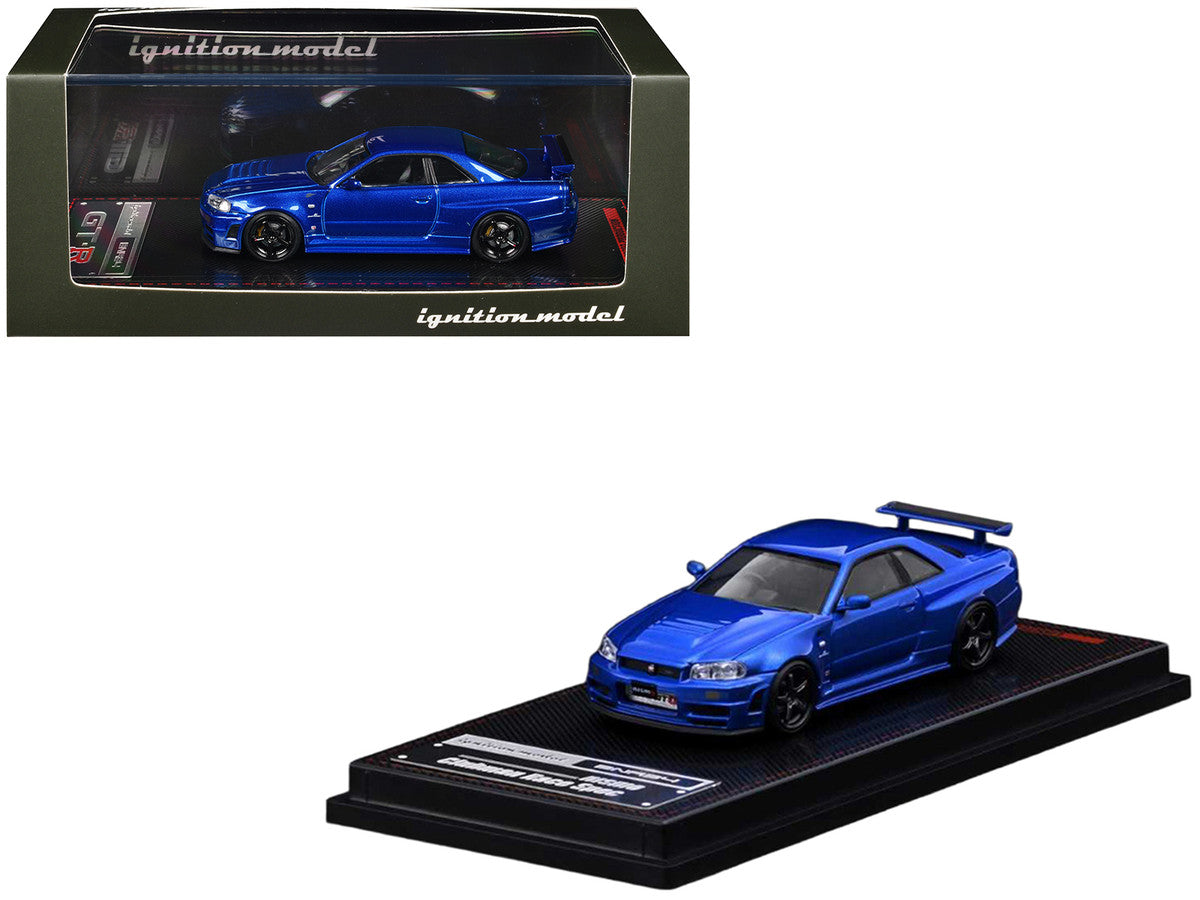 Nissan Skyline GT-R (BNR34) Nismo RHD (Right Hand Drive) Blue Metallic 1/64 Diecast Model Car by Ignition Model LuxuryLifeWay Online Store