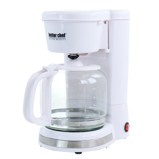 Better Chef 12 Cup 900 Watt Coffee Maker in White LuxuryLifeWay Online Store