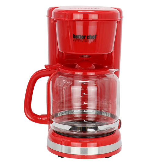 Better Chef 12 Cup 900 Watt Coffee Maker in Red LuxuryLifeWay Online Store