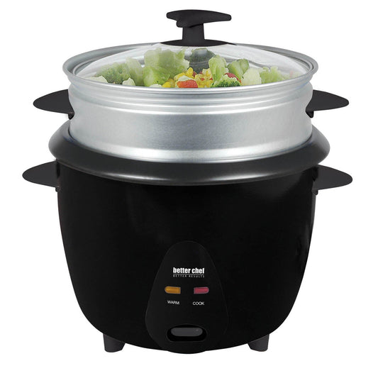Better Chef 5 Cup Rice Cooker with Food Steamer Attachment LuxuryLifeWay Online Store