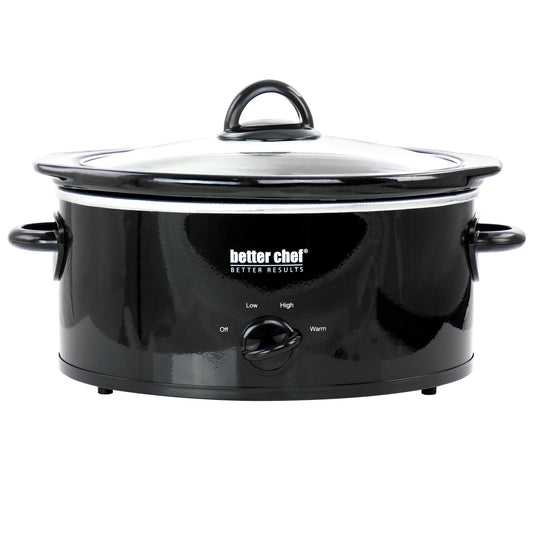 Better Chef 3 Quart Oval Slow Cooker with Removable Stoneware Crock in Black LuxuryLifeWay Online Store