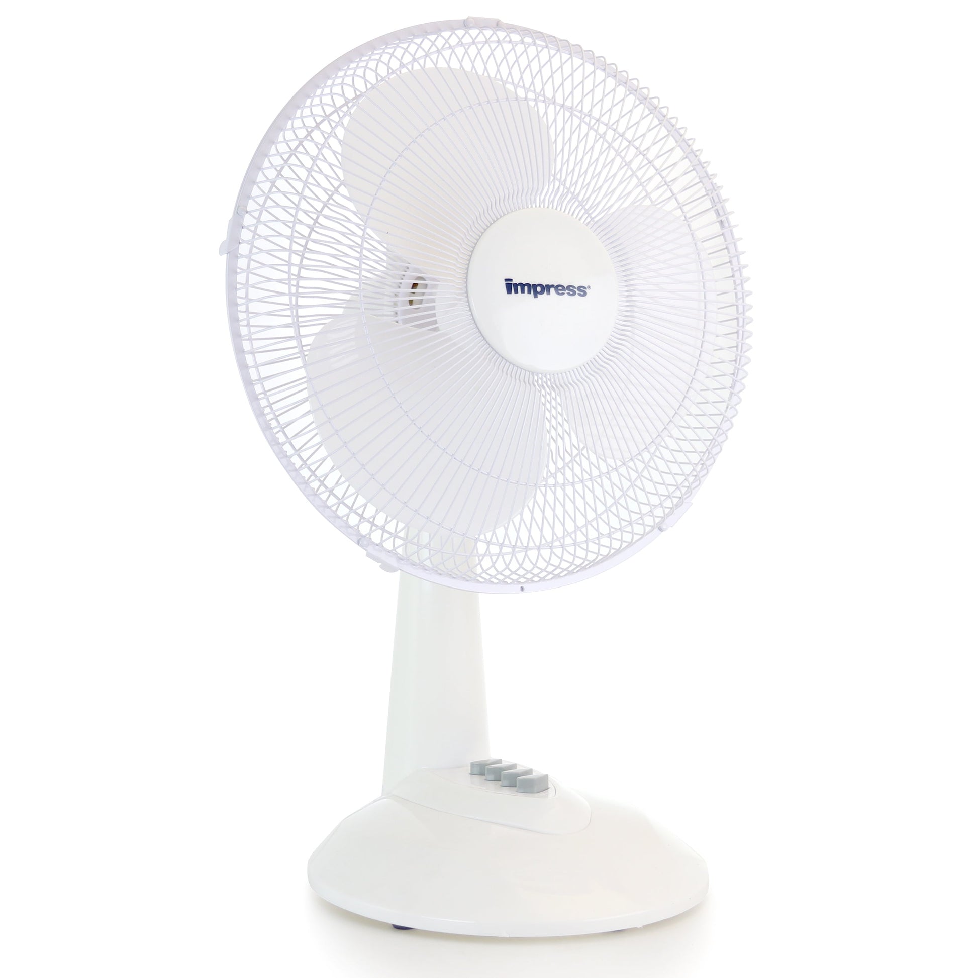 Impress 12 Inch 3 Speed Oscillating Table Fan in White LuxuryLifeWay Online Store