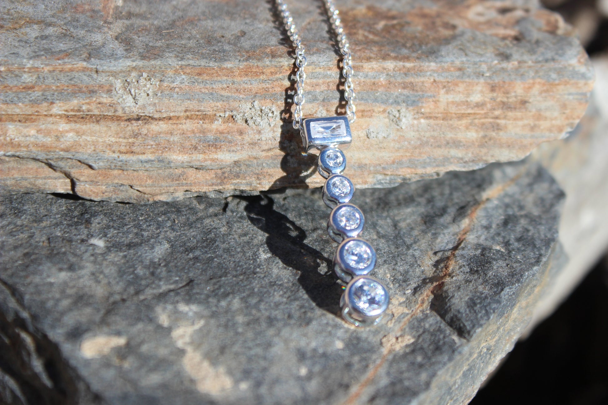 LOAS1371 - Rhodium Plating 925 Sterling Silver Chain Pendant with AAA CZ in Clear LuxuryLifeWay Online Store