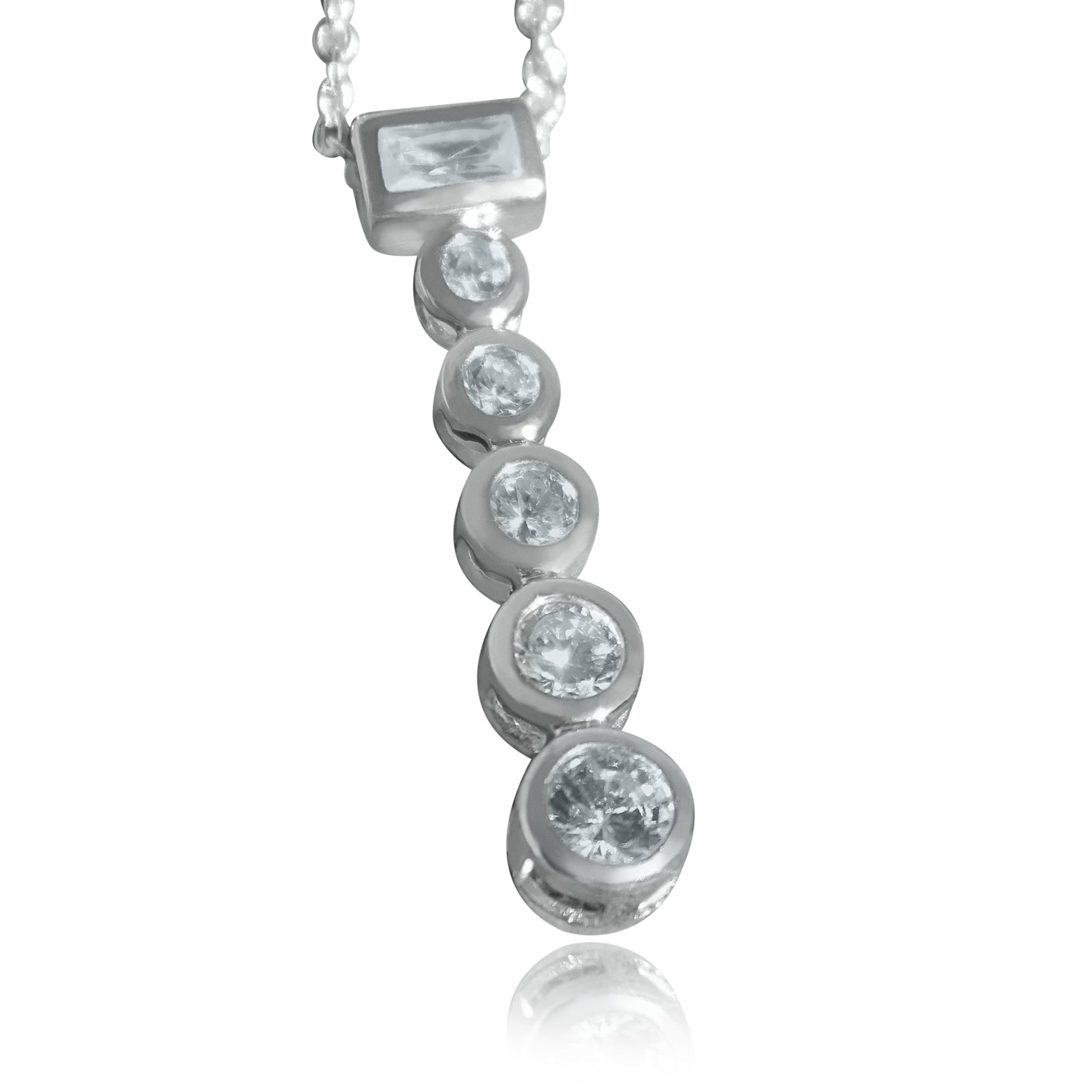 LOAS1371 - Rhodium Plating 925 Sterling Silver Chain Pendant with AAA CZ in Clear LuxuryLifeWay Online Store