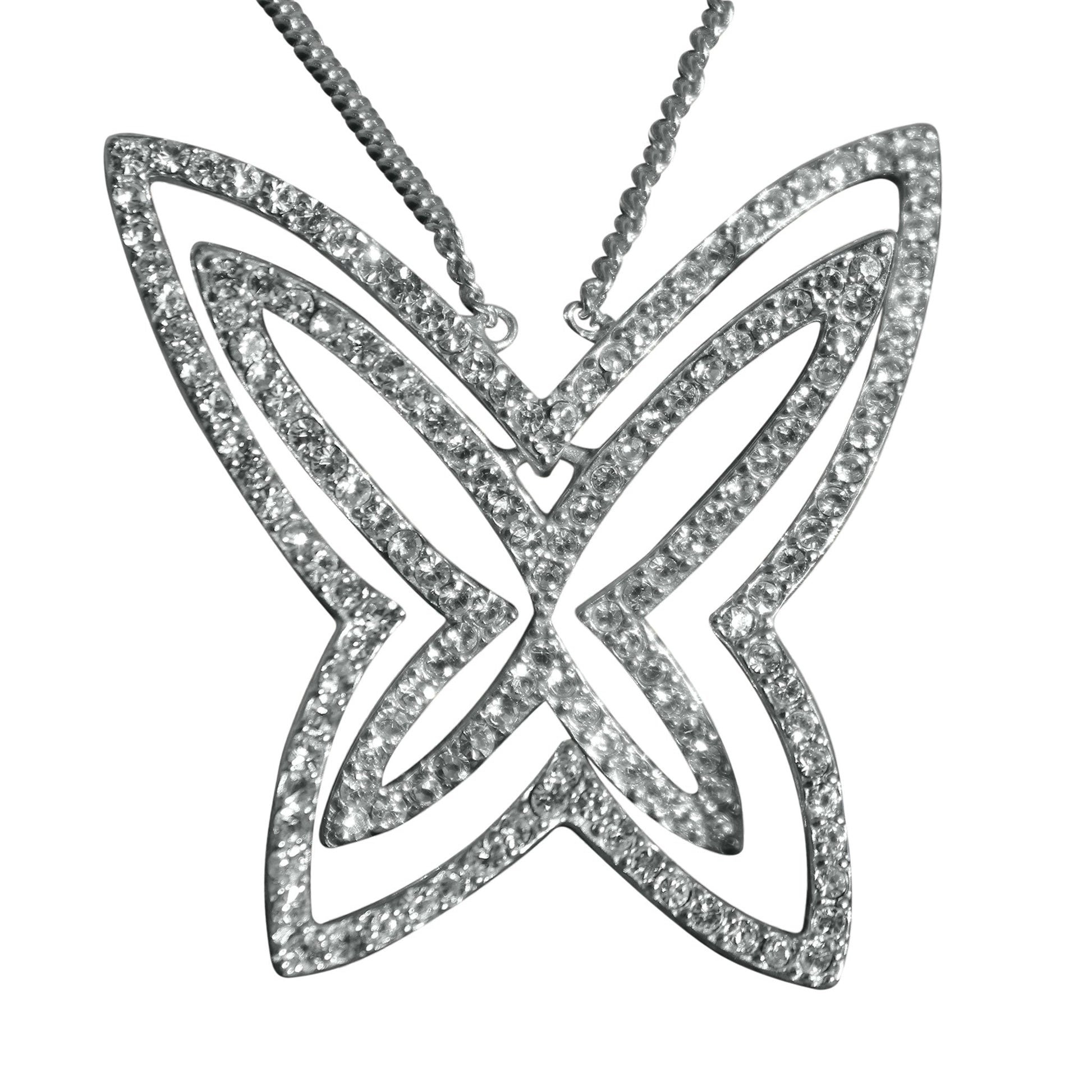 LOAS1374 - Rhodium Plating 925 Sterling Silver Chain Pendant with Crystal in Clear LuxuryLifeWay Online Store
