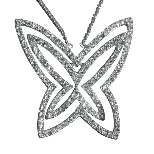 LOAS1374 - Rhodium Plating 925 Sterling Silver Chain Pendant with Crystal in Clear LuxuryLifeWay Online Store