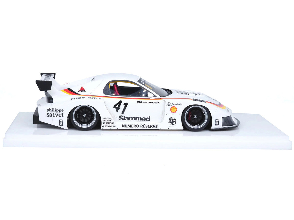 Mazda RX7 (FD3S) LB-Super Silhouette RHD (Right Hand Drive) #41 White with Stripes and Graphics 1/18 Model Car by Inno Models LuxuryLifeWay Online Store