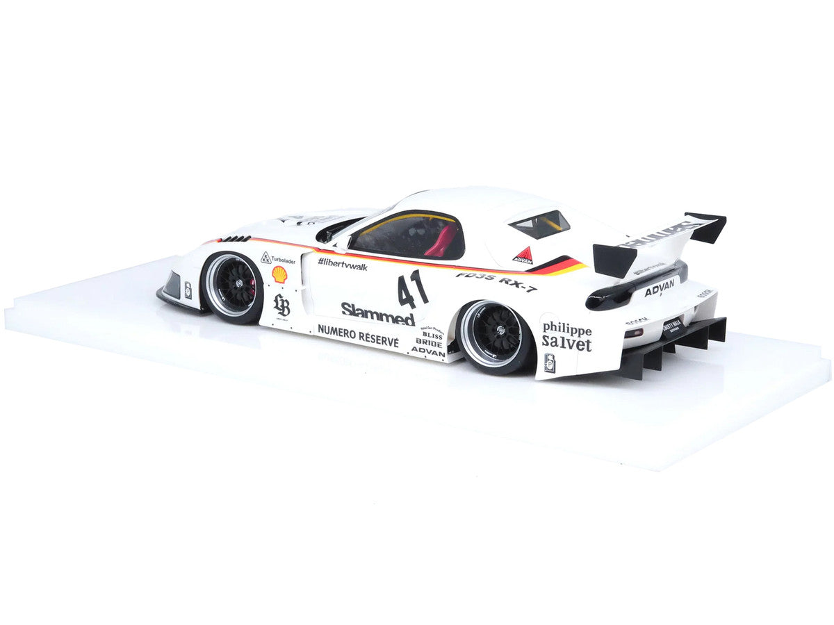 Mazda RX7 (FD3S) LB-Super Silhouette RHD (Right Hand Drive) #41 White with Stripes and Graphics 1/18 Model Car by Inno Models LuxuryLifeWay Online Store