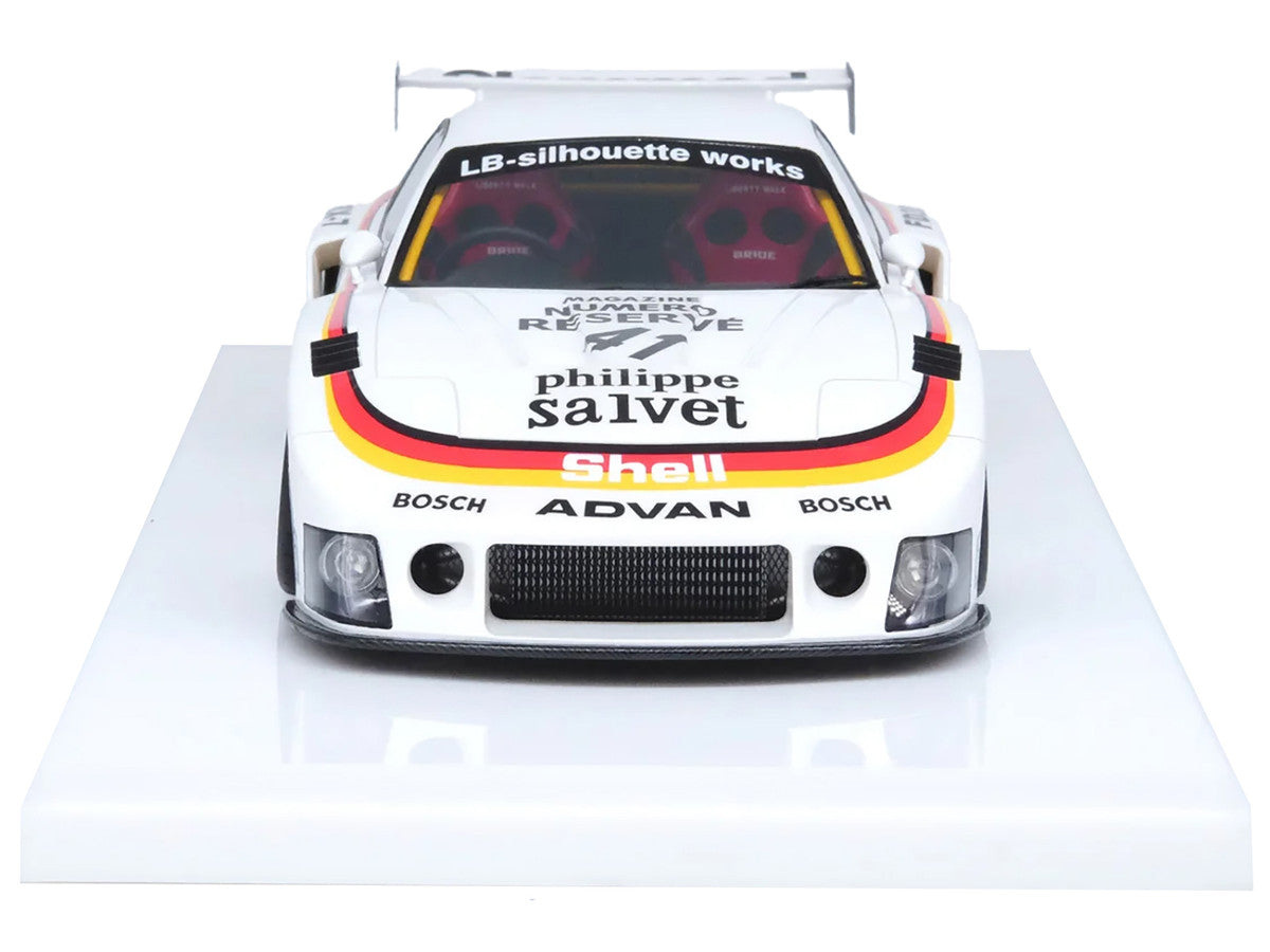 Mazda RX7 (FD3S) LB-Super Silhouette RHD (Right Hand Drive) #41 White with Stripes and Graphics 1/18 Model Car by Inno Models LuxuryLifeWay Online Store