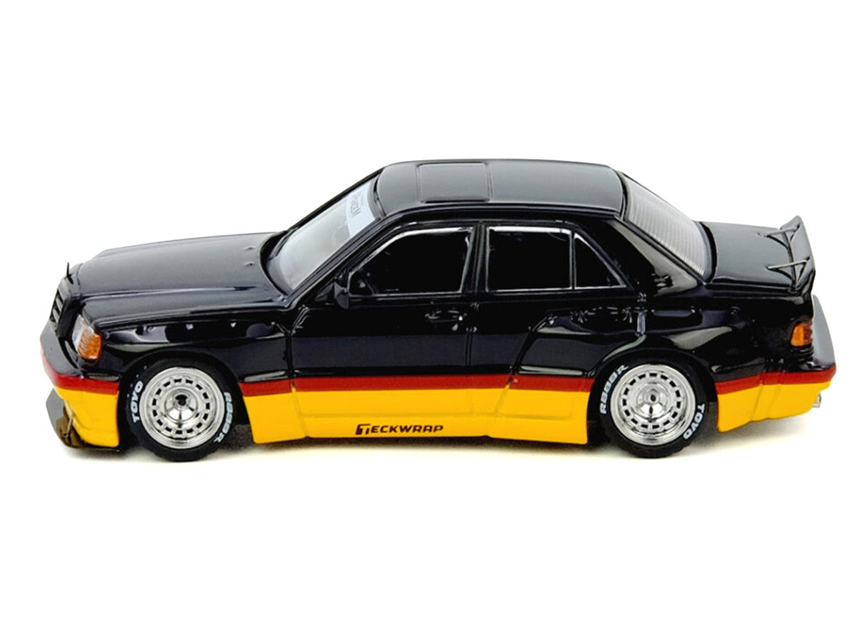 Pandem Rocket Bunny 190E Black with Red and Yellow Stripes "Diecast Con Madrid 2026 Event Edition" 1/64 Diecast Model Car by Inno Models LuxuryLifeWay Online Store