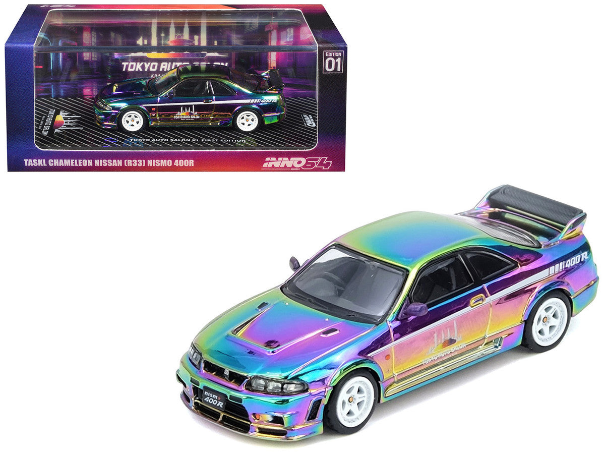 Nissan Skyline GT-R (R33) Nismo 400R RHD (Right Hand Drive) Chameleon "Tokyo Auto Salon Kuala Lumpur First Edition" 1/64 Diecast Model Car by Inno Models LuxuryLifeWay Online Store