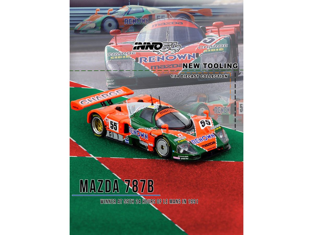 Mazda 787B #55 Johnny Herbert - Volker Weidler - Bertrand Gachot "Mazdaspeed" Winner "24 Hours of Le Mans" (1991) 1/64 Diecast Model Car by Inno Models LuxuryLifeWay Online Store