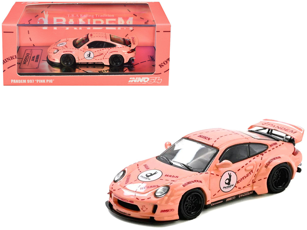 Pandem 997 "Pink Pig" Pink with Graphics 1/64 Diecast Model Car by Inno Models LuxuryLifeWay Online Store