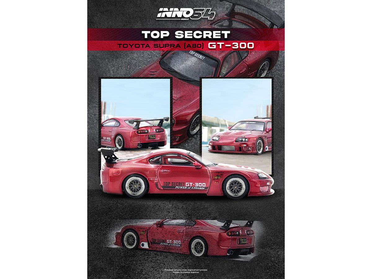 Toyota Supra (A80) "Top Secret" GT300 RHD (Right Hand Drive) Red Metallic 1/64 Diecast Model Car by Inno Models LuxuryLifeWay Online Store