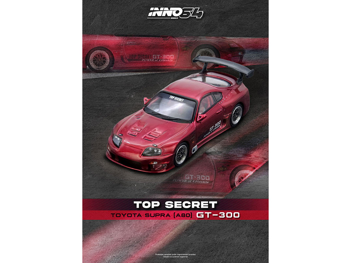 Toyota Supra (A80) "Top Secret" GT300 RHD (Right Hand Drive) Red Metallic 1/64 Diecast Model Car by Inno Models LuxuryLifeWay Online Store