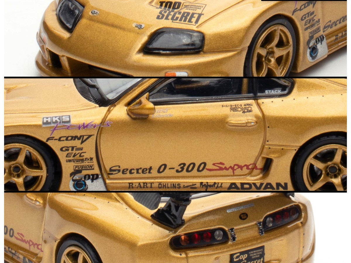 Toyota Supra (A80) "Top Secret" GT300 RHD (Right Hand Drive) Gold Metallic "Tokyo Auto Salon 2025 Event Exclusive" 1/64 Diecast Model Car by Inno Models LuxuryLifeWay Online Store