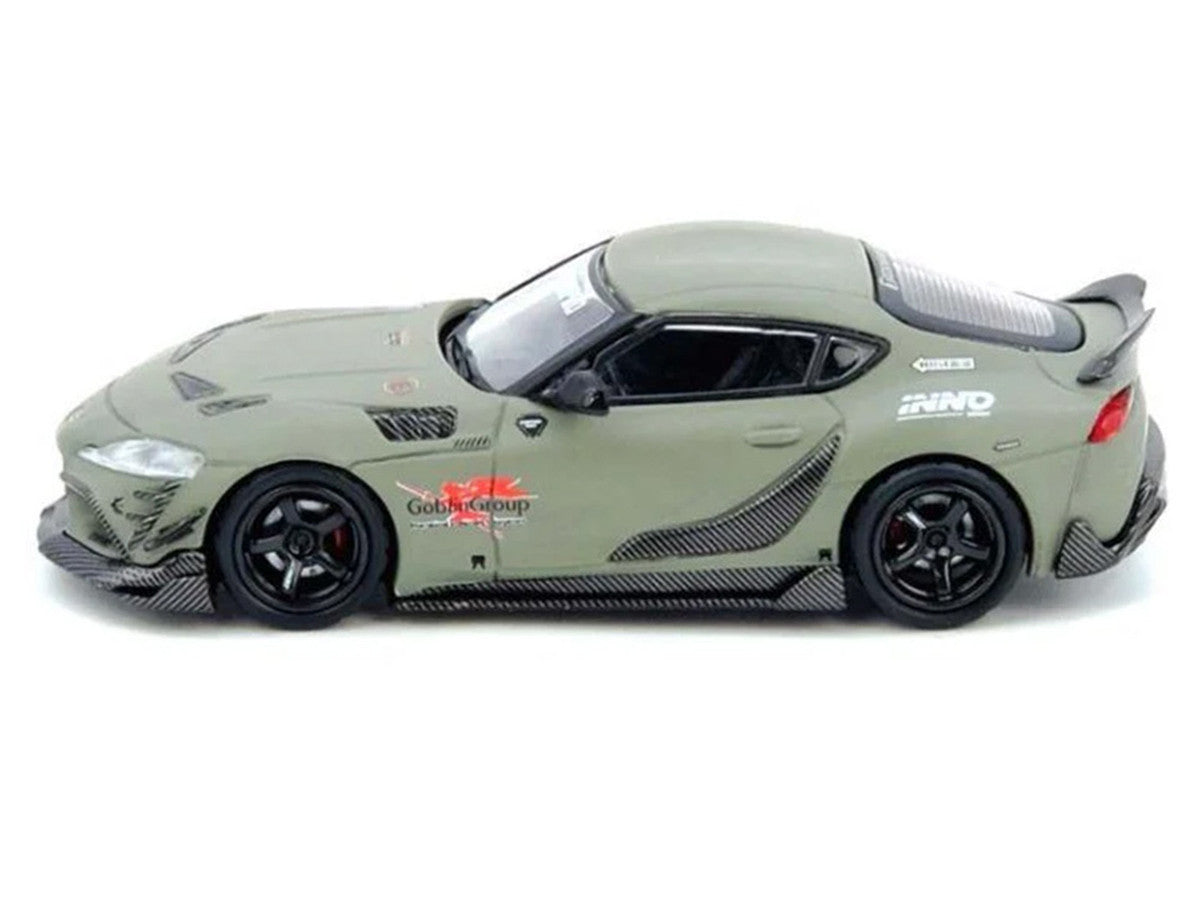 Toyota Supra (A90) "DarwinPro" Matt Green with Carbon Accents 1/64 Diecast Model Car by Inno Models LuxuryLifeWay Online Store
