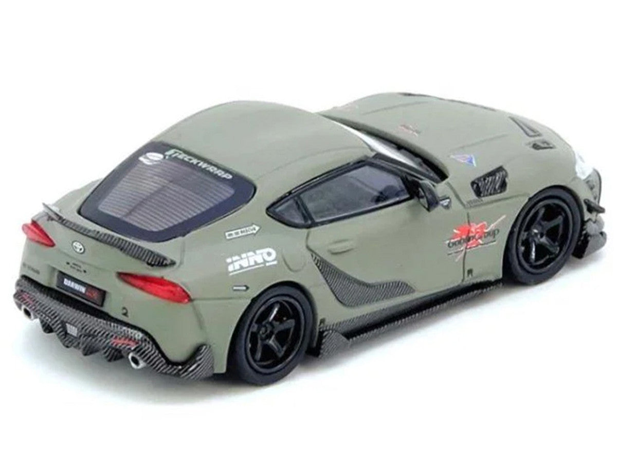 Toyota Supra (A90) "DarwinPro" Matt Green with Carbon Accents 1/64 Diecast Model Car by Inno Models LuxuryLifeWay Online Store