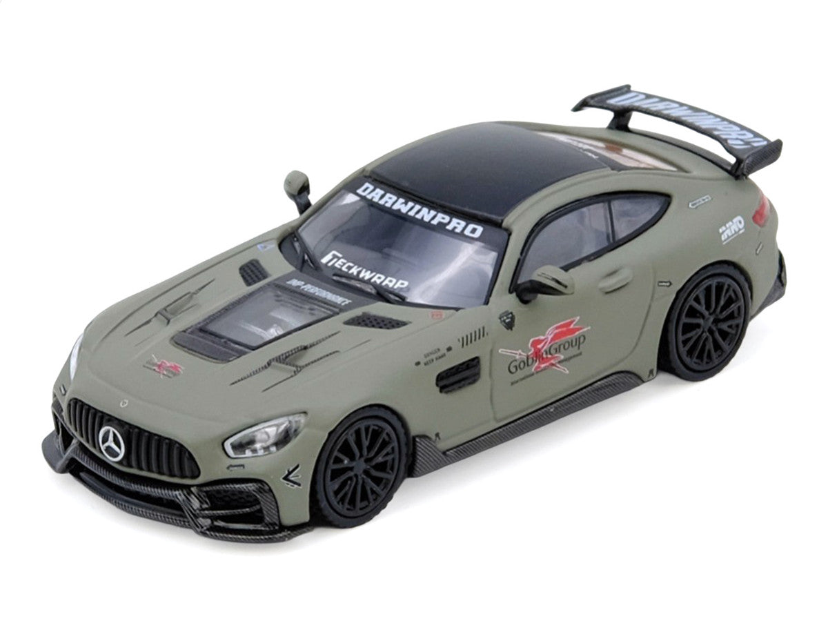 DarwinPRO iMP-Performance AMG GT "Goblin Group" Matt Green with Black Top 1/64 Diecast Model Car by Inno Models LuxuryLifeWay Online Store
