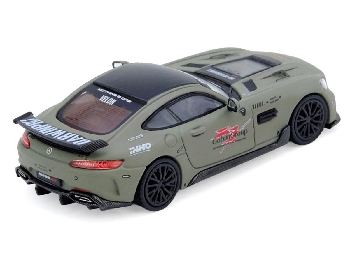 DarwinPRO iMP-Performance AMG GT "Goblin Group" Matt Green with Black Top 1/64 Diecast Model Car by Inno Models LuxuryLifeWay Online Store