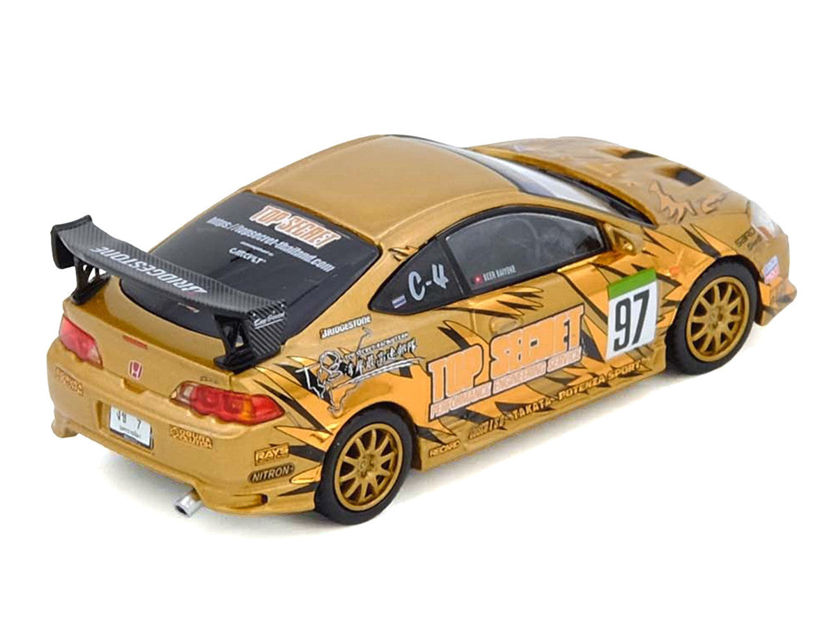 Honda Integra Type R (DC5) RHD (Right Hand Drive) #97 "Top Secret Thailand" Gold Metallic with Graphics "Honda Fest Thailand 2025"1/64 Diecast Model Car by Inno Models LuxuryLifeWay Online Store
