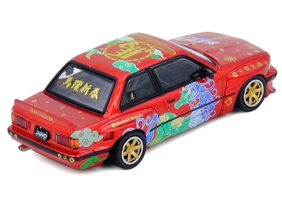 Pandem Rocket Bunny E30 "Year of the Horse - Chinese New Year 2026 Special Edition" Red Metallic with Graphics Limited Edition to 8888 pieces Worldwide 1/64 Diecast Model Car by Inno Models LuxuryLifeWay Online Store