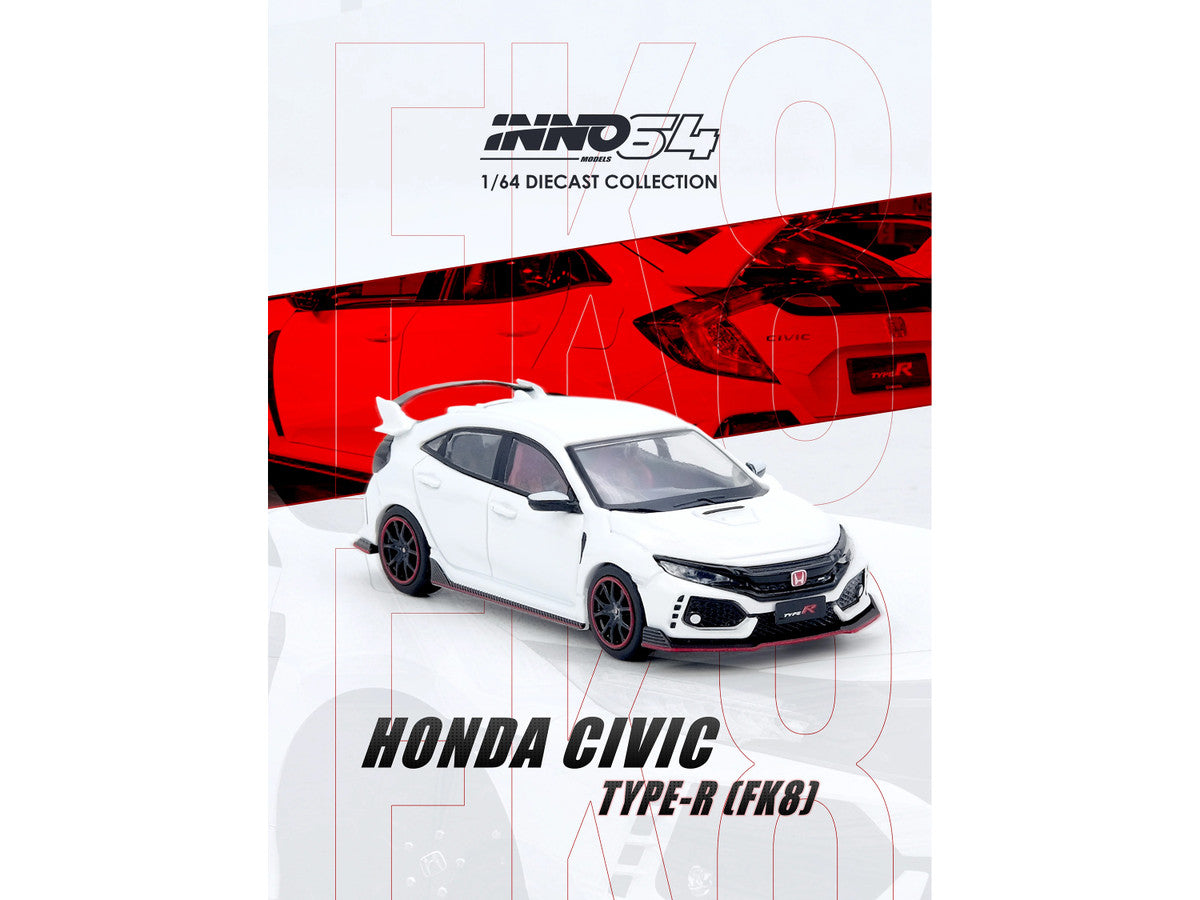 Honda Civic Type R (FK8) RHD (Right Hand Drive) White 1/64 Diecast Model Car by Inno Models LuxuryLifeWay Online Store