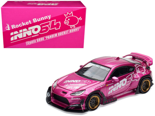 Toyota GR86 "Pandem Rocket Bunny" RHD (Right Hand Drive) Pink Metallic with Graphics "APA XPO 2025 Event Exclusive" 1/64 Diecast Model Car by Inno Models LuxuryLifeWay Online Store