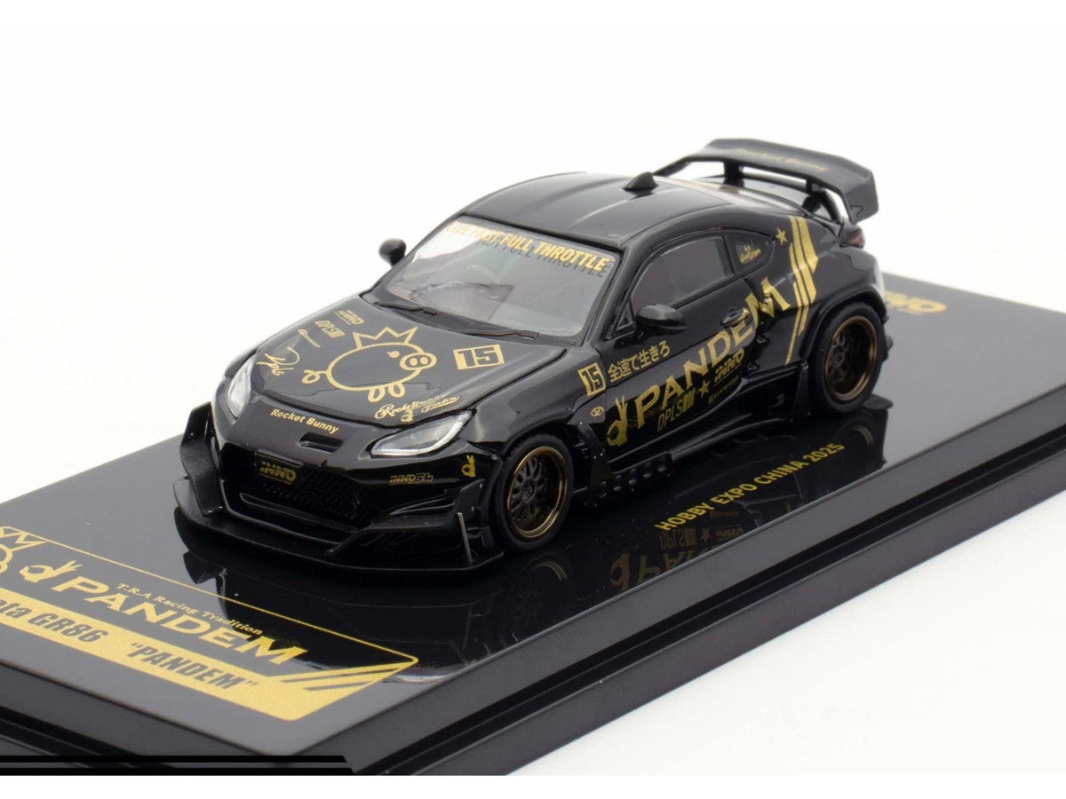 Toyota GR86 "Pandem" RHD (Right Hand Drive) Black with Gold Graphics "Hobby Expo China 2025 Event Exclusive" 1/64 Diecast Model Car by Inno Models LuxuryLifeWay Online Store