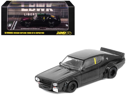 Nissan Skyline 2000 GT-R (KPGC110) RHD (Right Hand Drive) "LB-Works" Black 1/64 Diecast Model Car by Inno Models LuxuryLifeWay Online Store