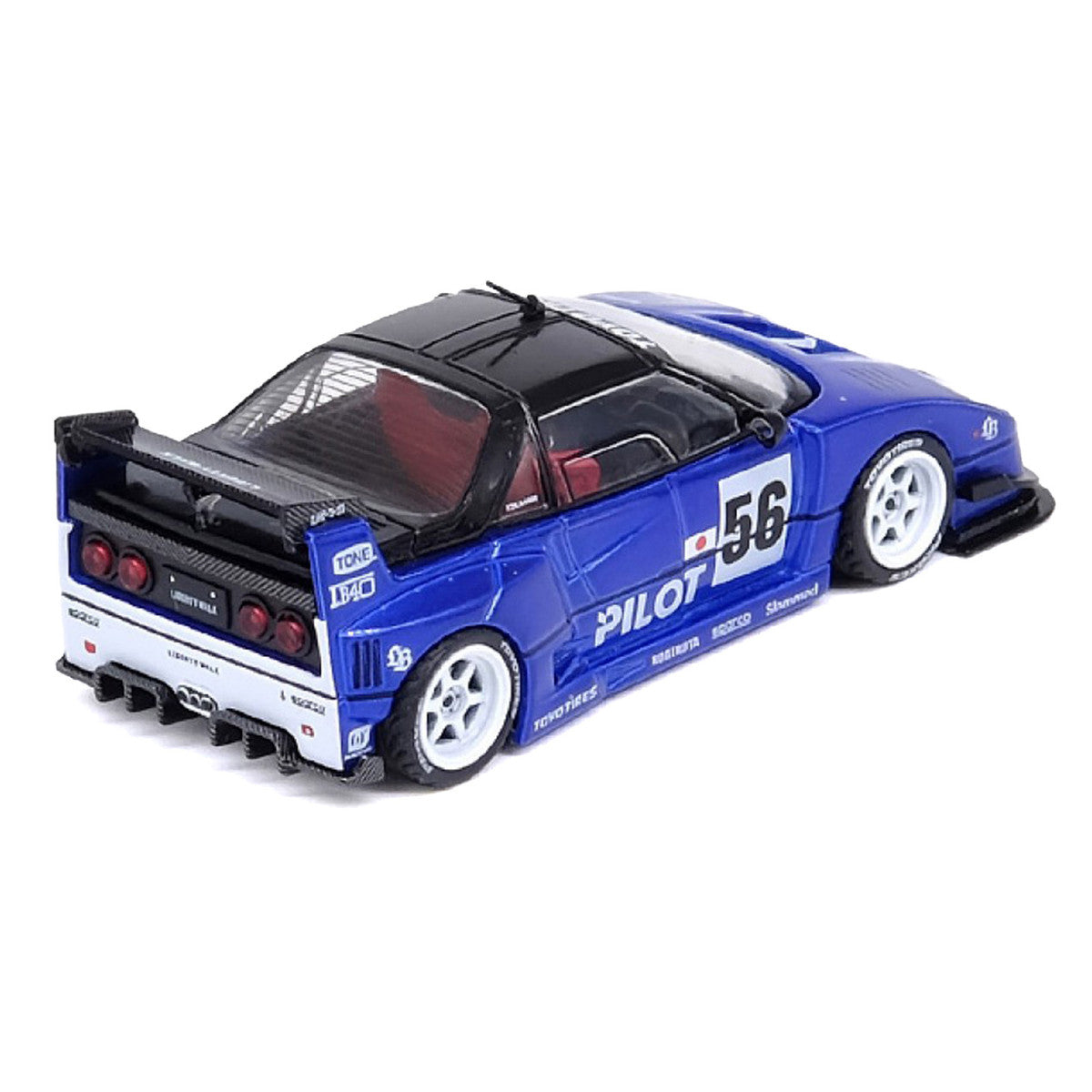 Mazda AZ-1 Liberty Walk LB40 RHD (Right Hand Drive) #56 "Pilot" Blue with Black Top 1/64 Diecast Model Car by Inno Models LuxuryLifeWay Online Store