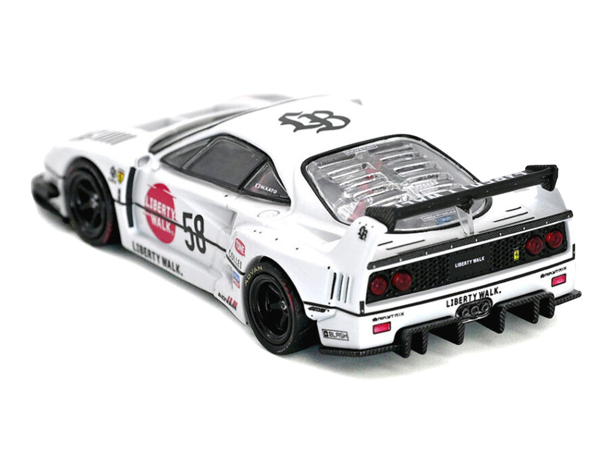 LBWK (Liberty Walk) F40 #58 White with Graphics "Collet" 1/64 Diecast Model Car by Inno Models LuxuryLifeWay Online Store