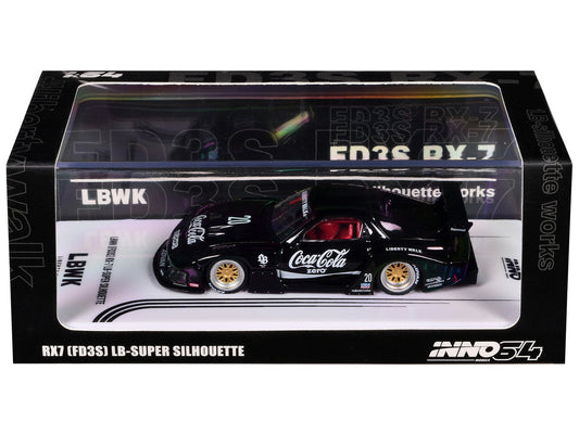 Mazda RX7 (FD3S) LB-Super-Silhouette RHD (Right Hand Drive) #20 "Coca-Cola Zero" Black 1/64 Diecast Model Car by Inno Models LuxuryLifeWay Online Store
