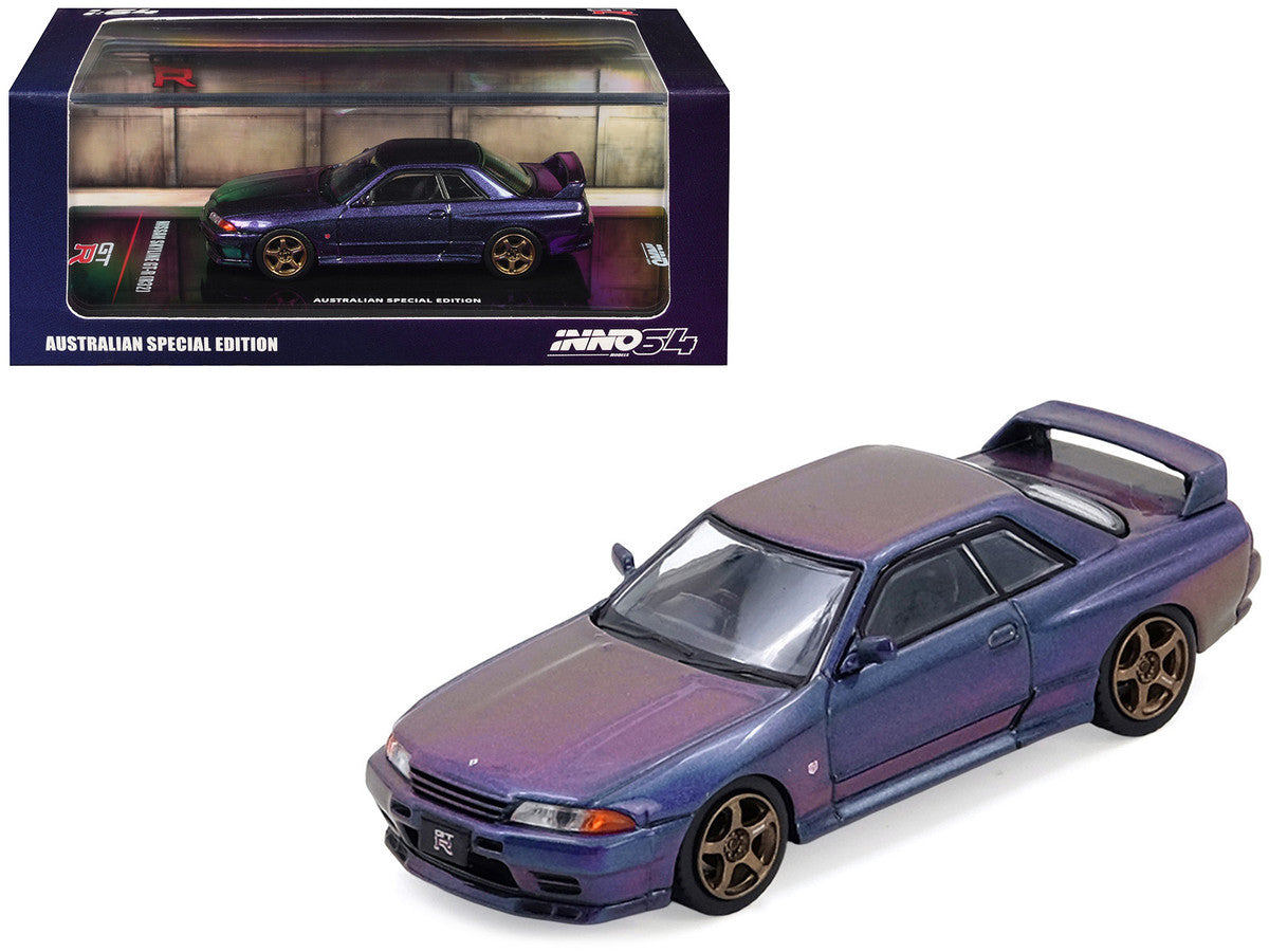 Nissan Skyline GT-R (R32) RHD (Right Hand Drive) Midnight Purple Metallic "Australian Special Edition" 1/64 Diecast Model Car by Inno Models LuxuryLifeWay Online Store