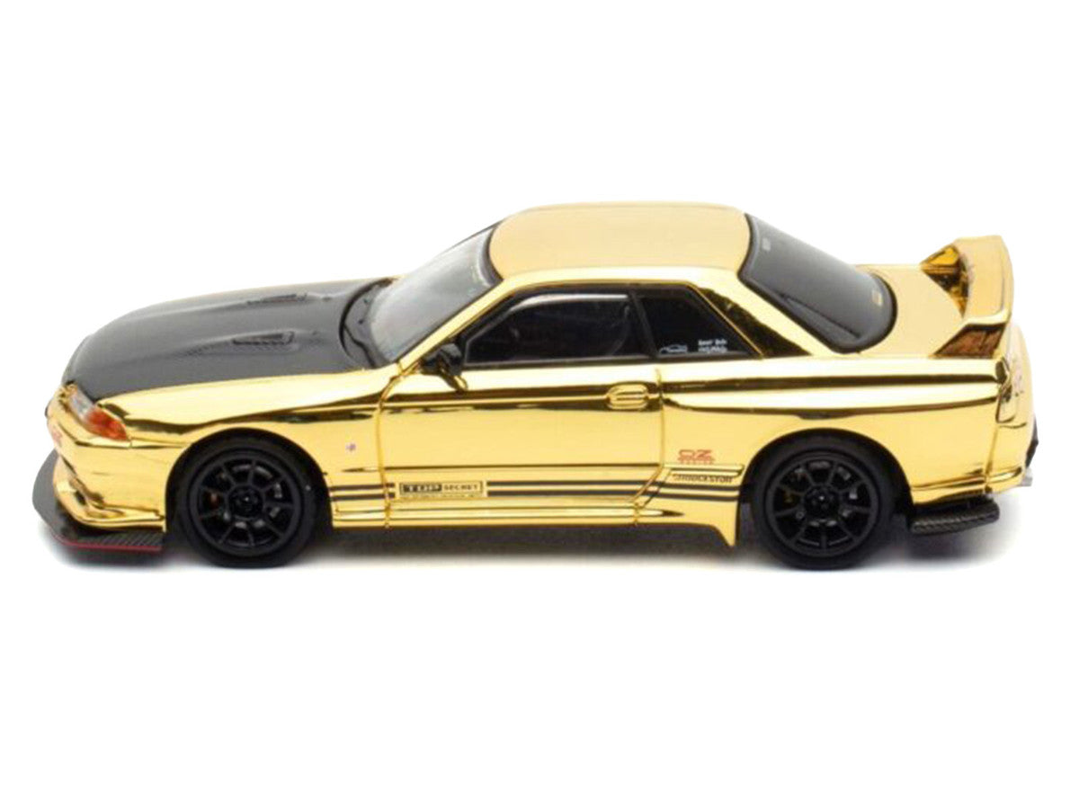 Nissan Skyline GT-R (R32) "Top Secret" RHD (Right Hand Drive) Chrome Gold with Carbon Hood "The Model Car Show Malaysia 2025 Event Edition" 1/64 Diecast Model Car by Inno Models LuxuryLifeWay Online Store