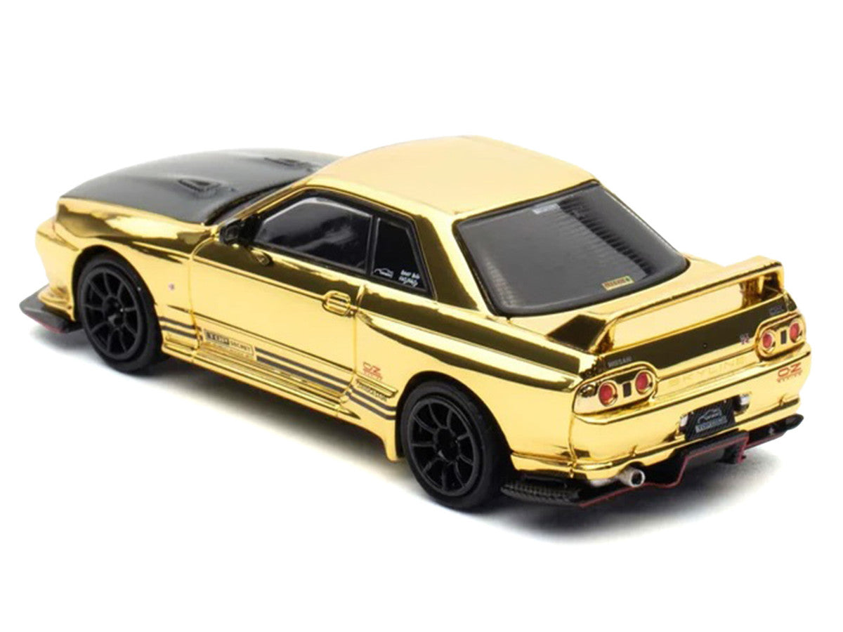 Nissan Skyline GT-R (R32) "Top Secret" RHD (Right Hand Drive) Chrome Gold with Carbon Hood "The Model Car Show Malaysia 2025 Event Edition" 1/64 Diecast Model Car by Inno Models LuxuryLifeWay Online Store