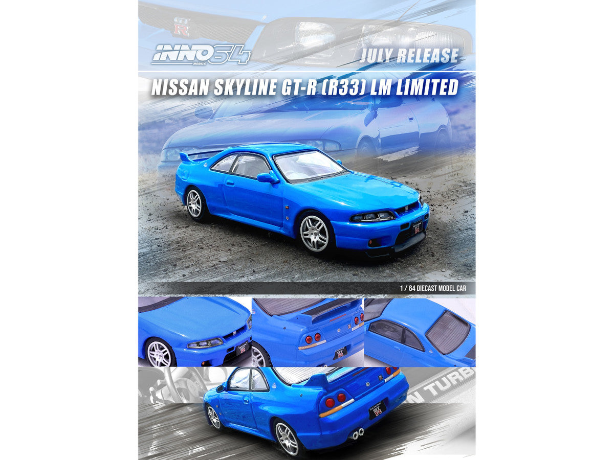 Nissan Skyline GT-R (R33) RHD (Right Hand Drive) Blue "LM Limited" 1/64 Diecast Model Car by Inno Models LuxuryLifeWay Online Store