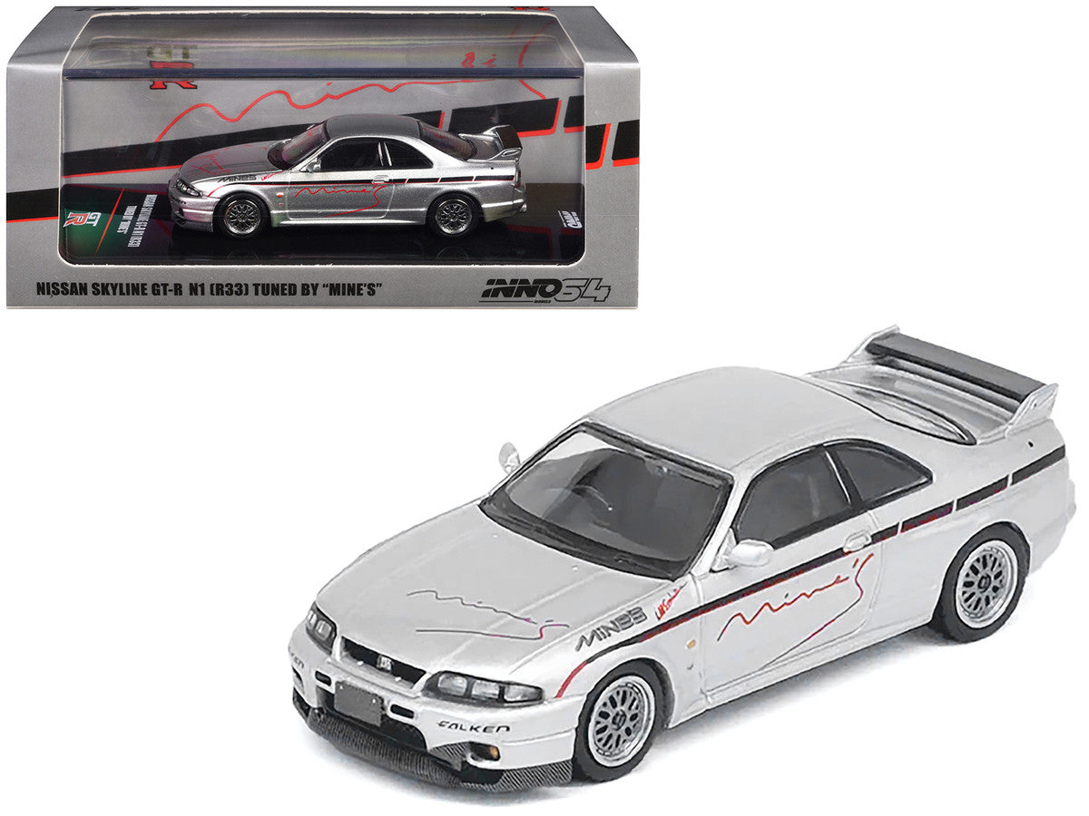 Nissan Skyline GT-R N1 (R33) RHD (Right Hand Drive) "Tuned by Mine's" Silver 1/64 Diecast Model Car by Inno Models LuxuryLifeWay Online Store