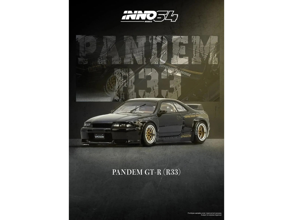 Nissan Skyline GT-R (BCNR33) RHD (Right Hand Drive) "Pandem - Rocket Bunny" Black 1/64 Diecast Model Car by Inno Models LuxuryLifeWay Online Store