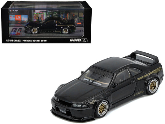 Nissan Skyline GT-R (BCNR33) RHD (Right Hand Drive) "Pandem - Rocket Bunny" Black 1/64 Diecast Model Car by Inno Models LuxuryLifeWay Online Store