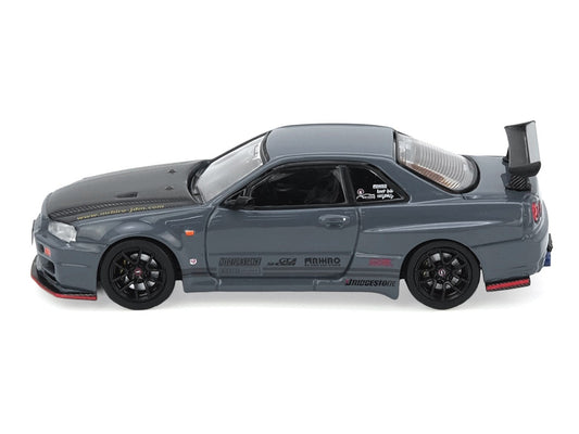 Nissan Skyline GT-R (R34) "Top Secret" RHD (Right Hand Drive) Stealth Gray with Carbon Hood "GTSHOW 2025 Event Edition" 1/64 Diecast Model Car by Inno Models LuxuryLifeWay Online Store