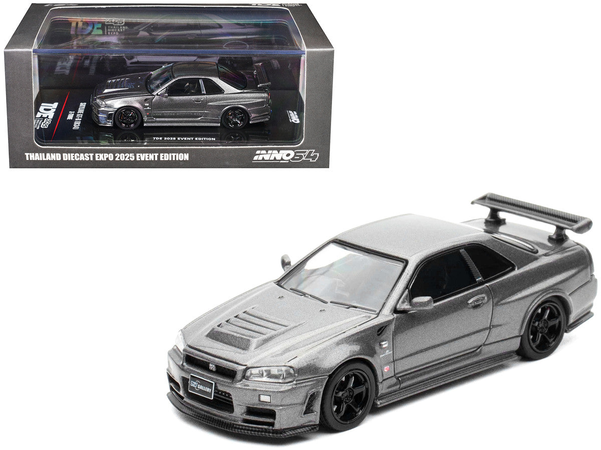 Nissan Skyline GT-R (R34) Z-Tune RHD (Right Hand Drive) Gray Metallic "Thailand Diecast Expo 2025 Event Edition" 1/64 Diecast Model Car by Inno Models LuxuryLifeWay Online Store