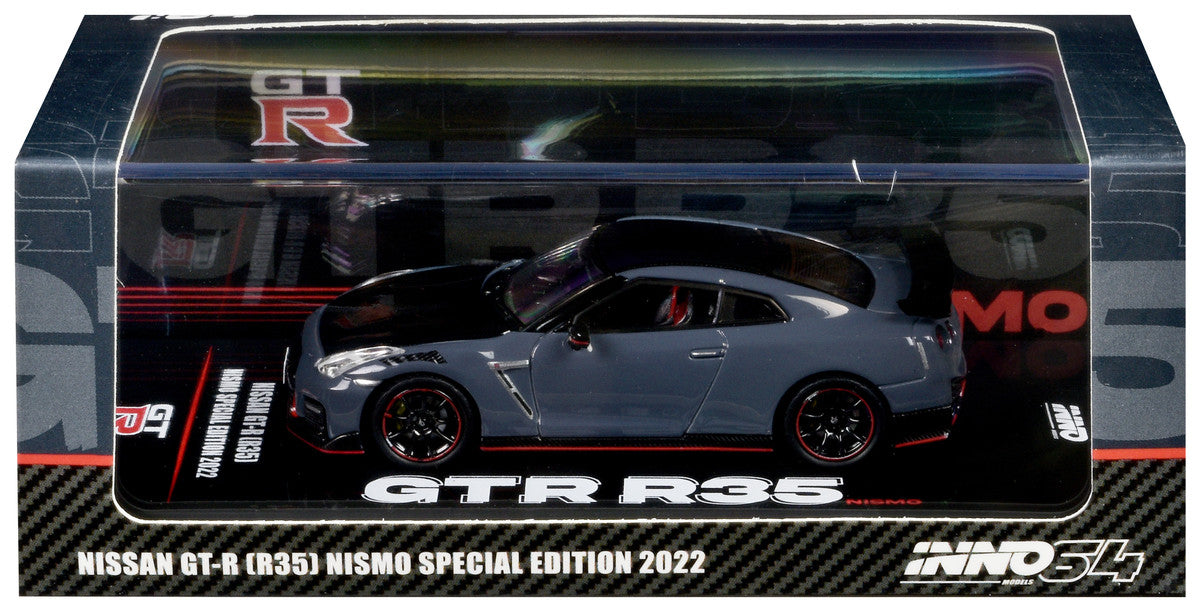 2022 Nissan GT-R (R35) Nismo Special Edition RHD (Right Hand Drive) Stealth Gray with Carbon Top and Hood 1/64 Diecast Model Car by Inno Models LuxuryLifeWay Online Store