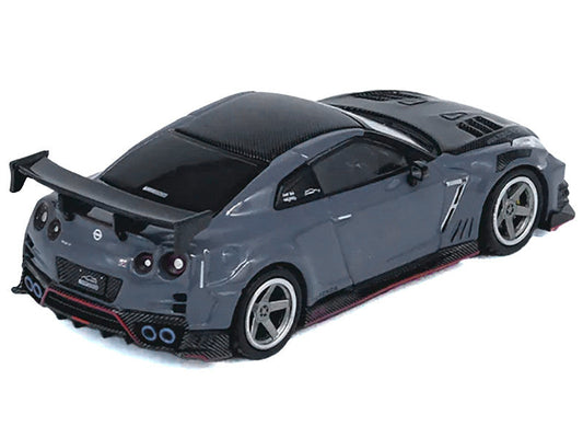2024 Nissan GT-R (R35) Nismo "Top Secret" RHD (Right Hand Drive) Gray with Carbon Hood and Top "Hong Kong Toy Car Salon 2024 Special Edition" 1/64 Diecast Model Car by Inno Models LuxuryLifeWay Online Store