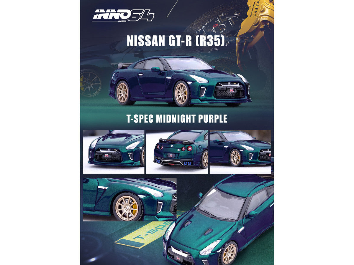 Nissan GT-R (R35) T-Spec RHD (Right Hand Drive) Midnight Purple Metallic 1/64 Diecast Model Car by Inno Models LuxuryLifeWay Online Store